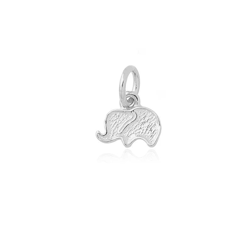 TrustDavis Real 925 Sterling Silver fashion Cute animal Small Elephant Charm Pendant Handmade DIY Accessories Wholesale DZ1682