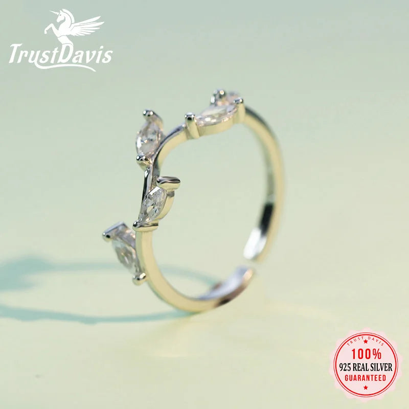 Leaves Cocktail Ring Sizable 5 6 7 Girls Kids Xmas Gift DS532