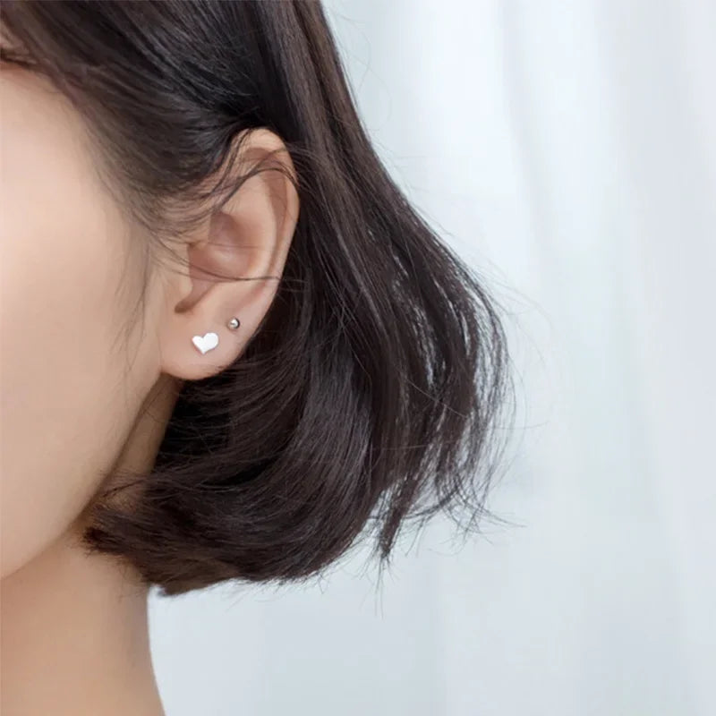 Heart Screw Stud Earrings DA1979