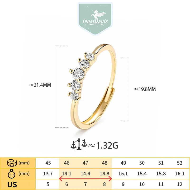 Crown Open Zircon Ring DS4907