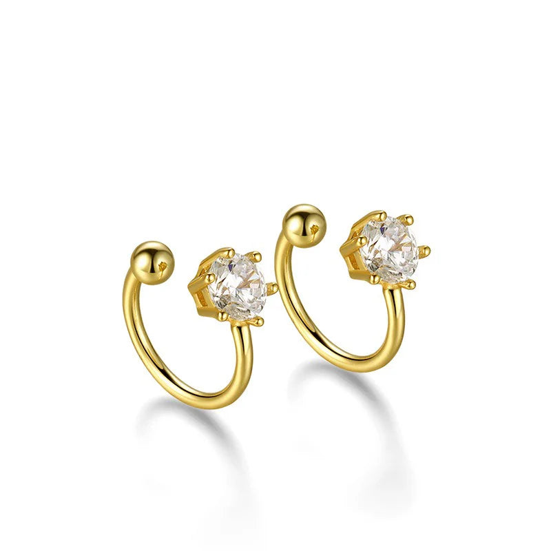 Six Clawed Zircon Clips Earrings DS4835