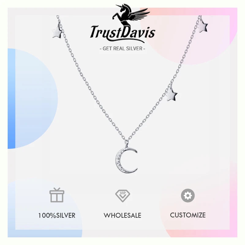 Moon Star Pendant Short Necklace DA1050