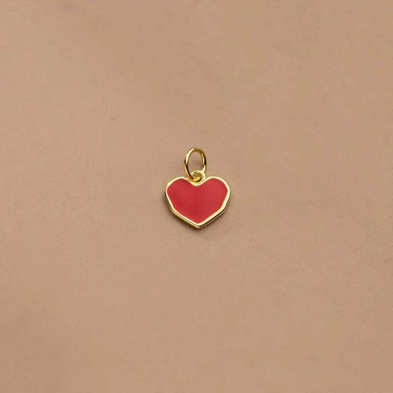 Red Heart Charm Pendant Handmade DIY Accessories HY298
