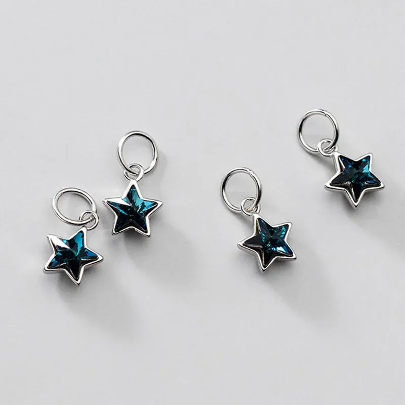 Star Blue Shiny CZ Charm Pendant DZ298