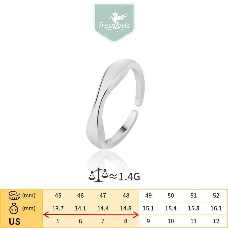 Irregular Waves Adjustable Finger Rings DA3106