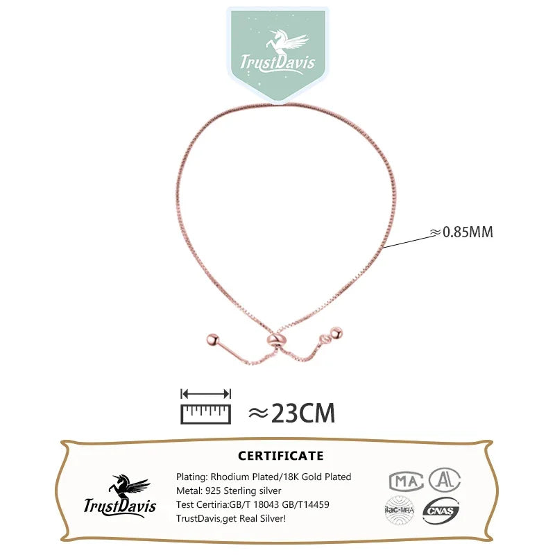 Bracelet For Women Box Chain DIY Adjustable Bracelet Wedding Party HY692