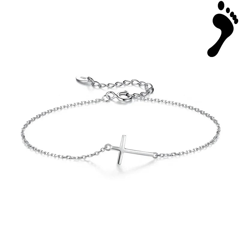 Trustdavis 100% 925 Solid Real Sterling Silver Fashion Women's Jewelry Cross Bracelet 15.5cm For Women Girl Lady Gift DA97