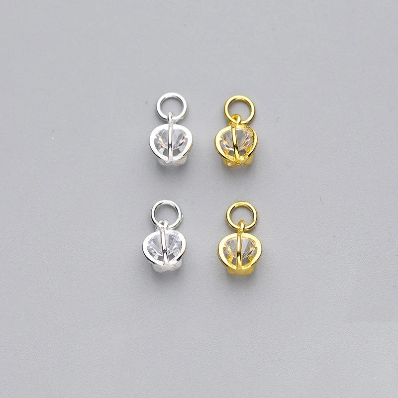 TrustDavis Real 925 Sterling Silver Inlaid Zircon Hollow Ball DIY Jewelry Accessories Party DZ1691