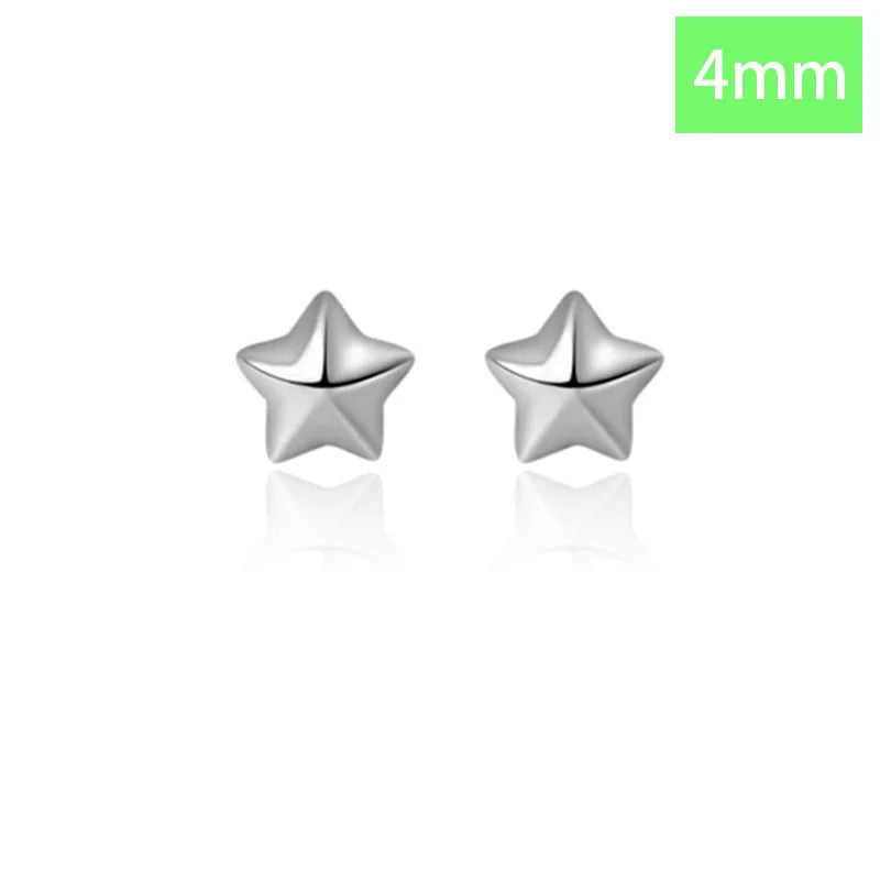 TrustDavis Real 925 Sterling Silver Fashion Sweet Star Stud Earrings Women Daughter Birthday Party Gift Jewelry DA1629