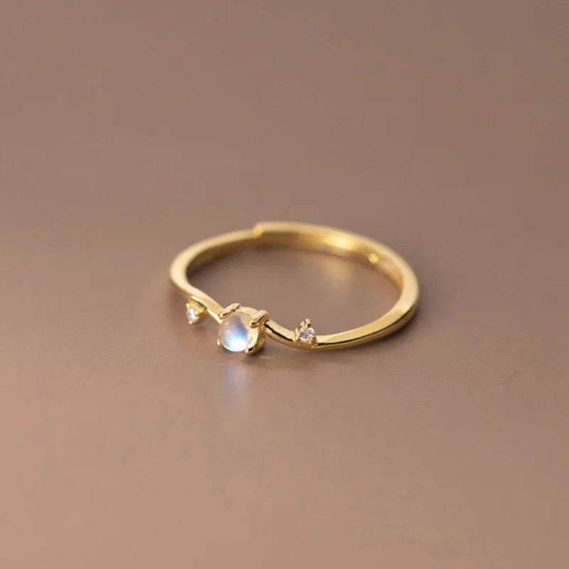 Trustdavis Original 925 Sterling Silver Ring Synthesis Coloured Glaze Opening Rings For Women Wedding Fine S925 Jewelry DA2766