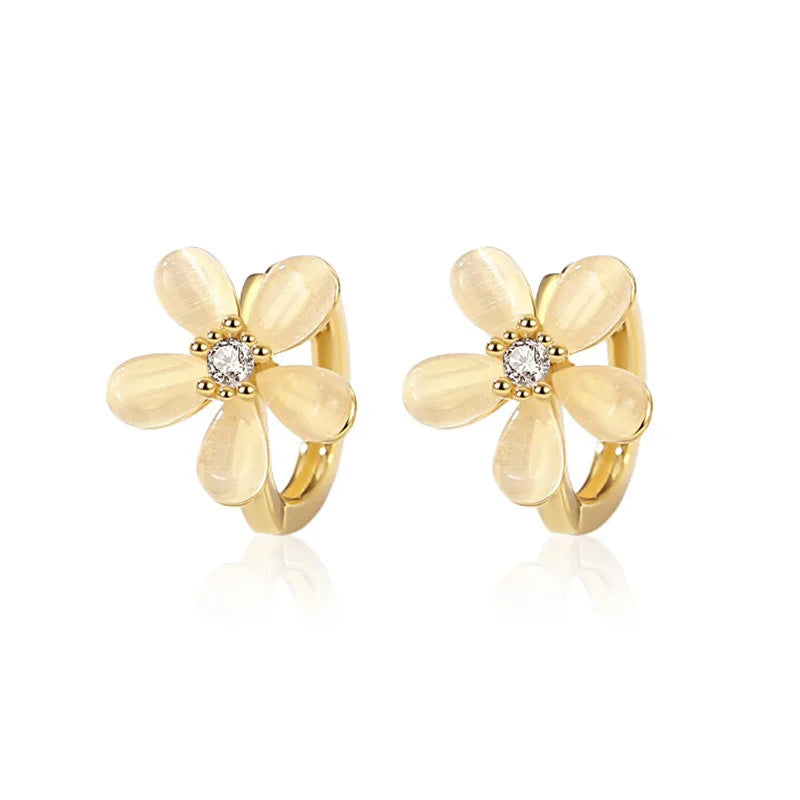 Fashion Sweet Flower Hoop Earrings DS4370