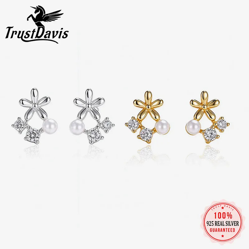Flower Pearl Stud Earrings DS5010