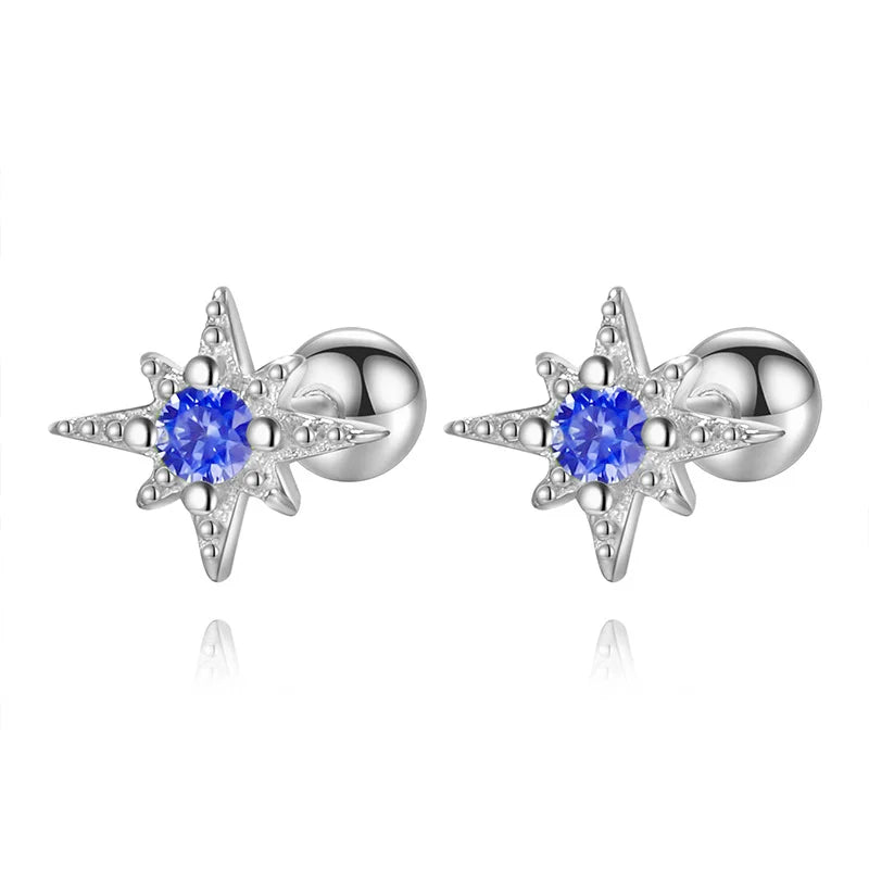 TrustDavis Girls 925 Sterling Silver Star Earrings Zircon Stud for Women Wedding Party Fine Jewelry Wholesale DS4577