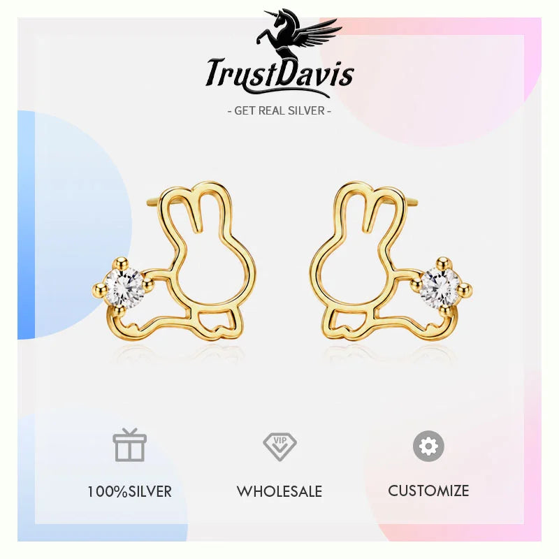 Rabbit Zircon Stud Earrings DS4898