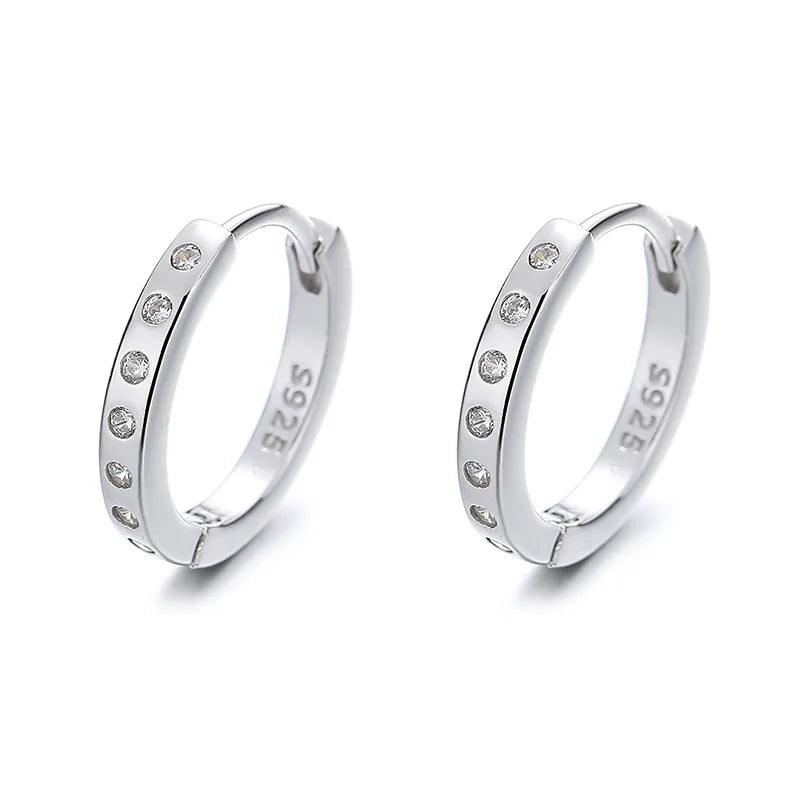 TrustDavis Real 925 Sterling Silve Hoop Square Cat's Paw Heart CZ Pendant Hoop Earrings For Daughter Girls Women Jewelry DG0190