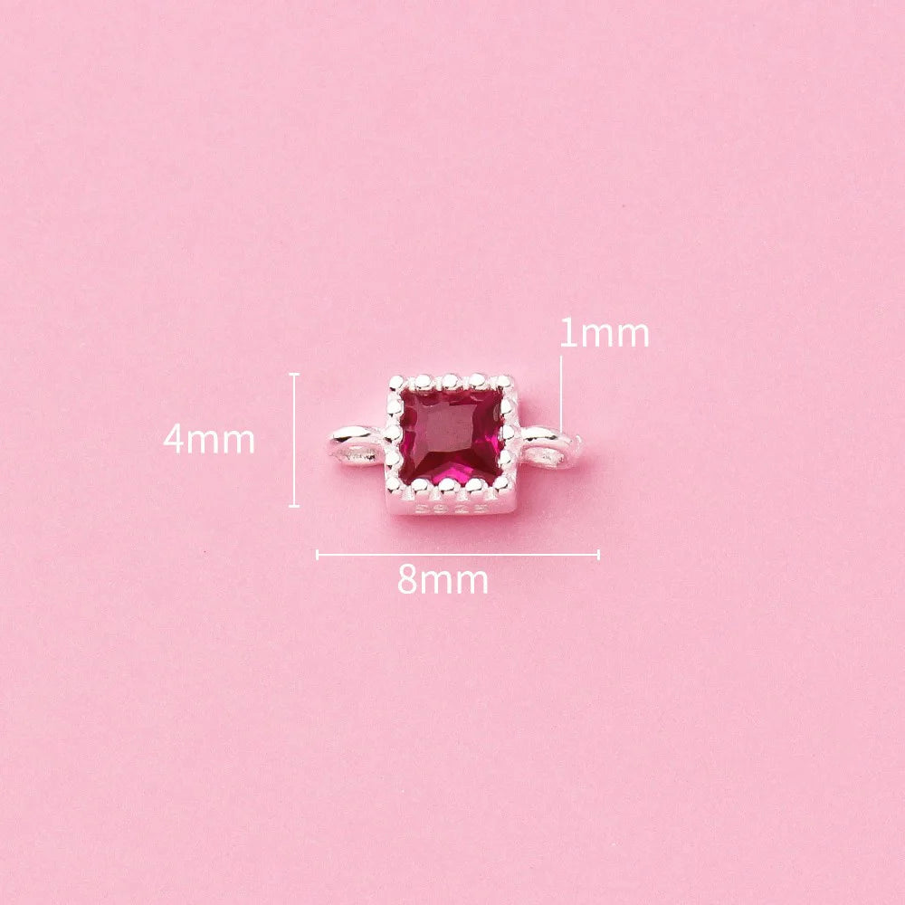 Simple Double Ring Square Charm Pendant Handmade DIY Accessories DZ1659