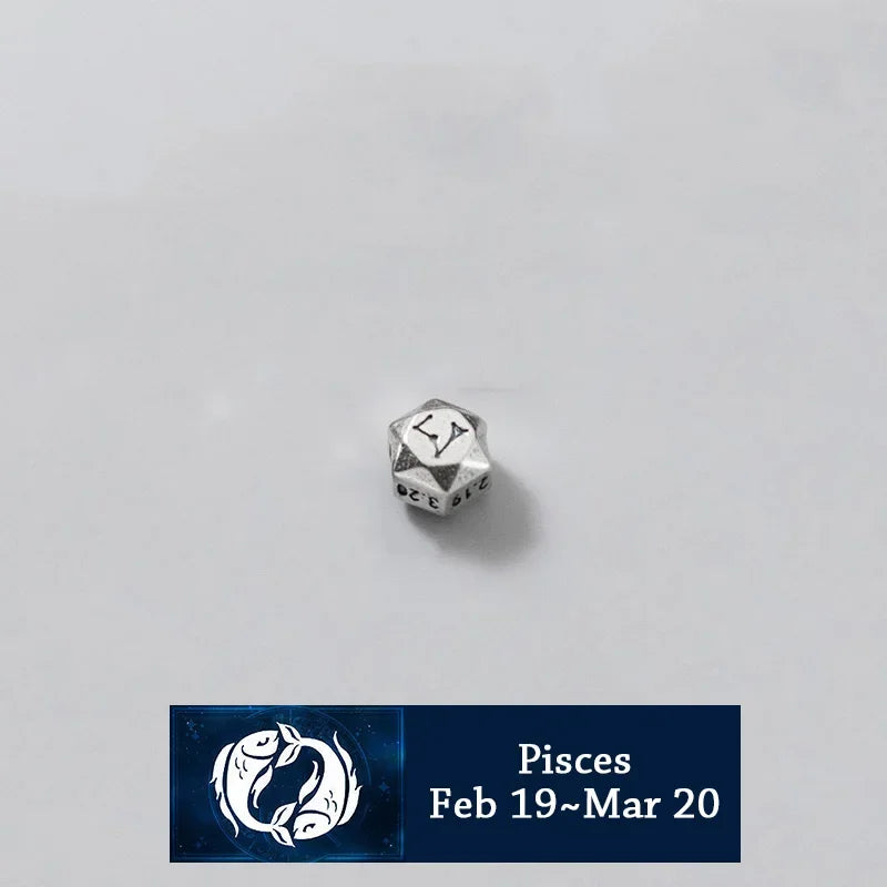 TrustDavis Real 925 Sterling Silver Beads Fashion 12 Constellation Charm Beads Fit Bracelet Necklace Accessories Jewelry HY886