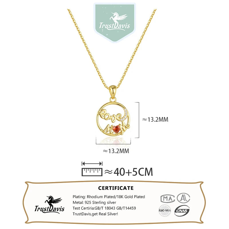 Love Mom Zircon Necklace DS4841