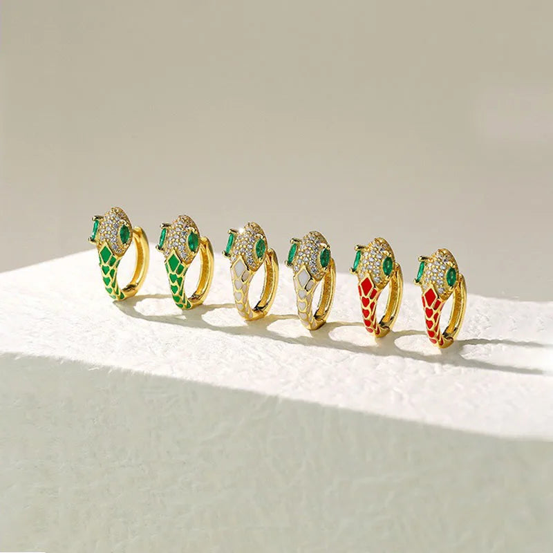 TrustDavis Real 925 Sterling Silver Fashion Chinese Zodiac Fork Hoop Earrings for Women Wedding Valentine's Day Jewelry DS4020