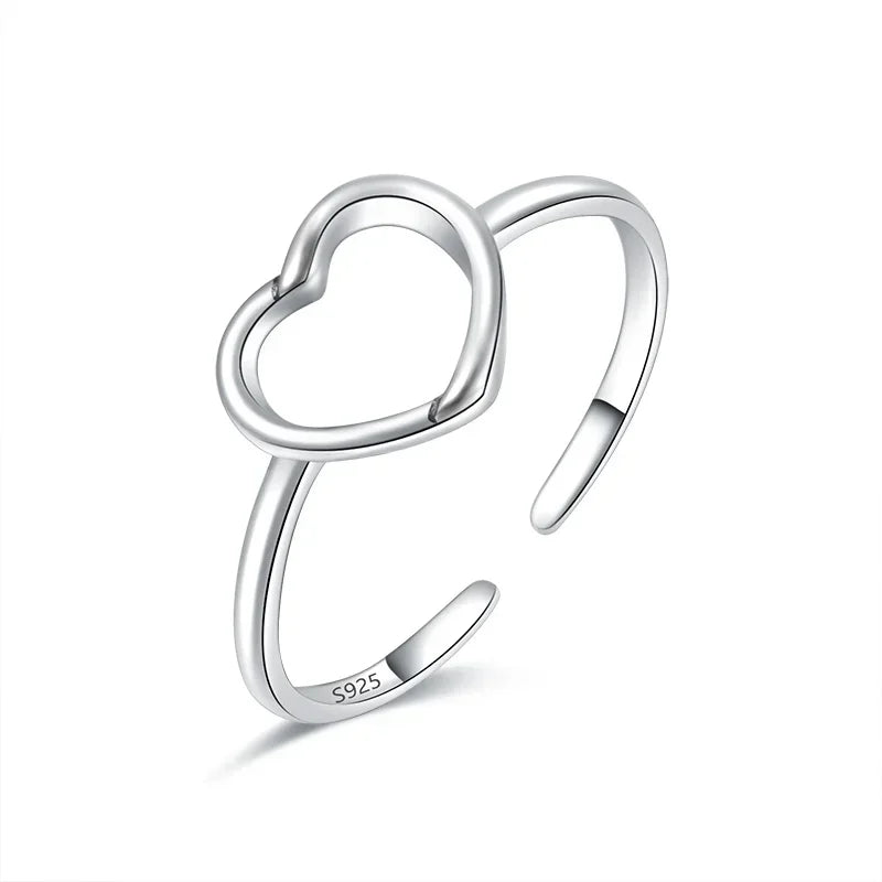 Heart Love Opening Rings For Women Wedding Party Gift Fine Jewelry DG0170