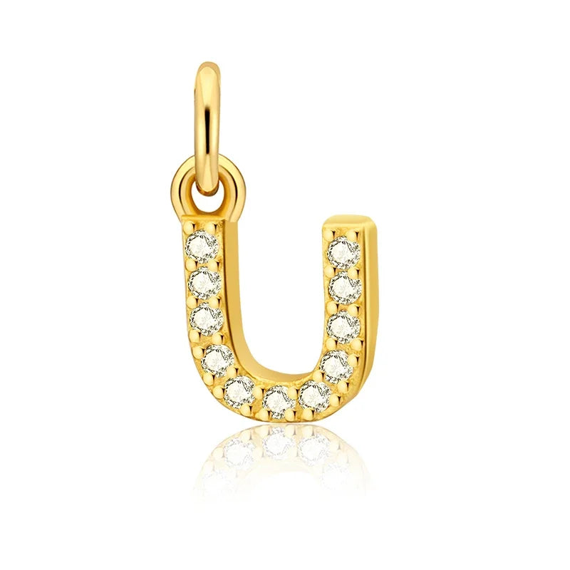 26 Letter Pendant Shiny Charm Pendant DIY Accessories Jewelry DZ423