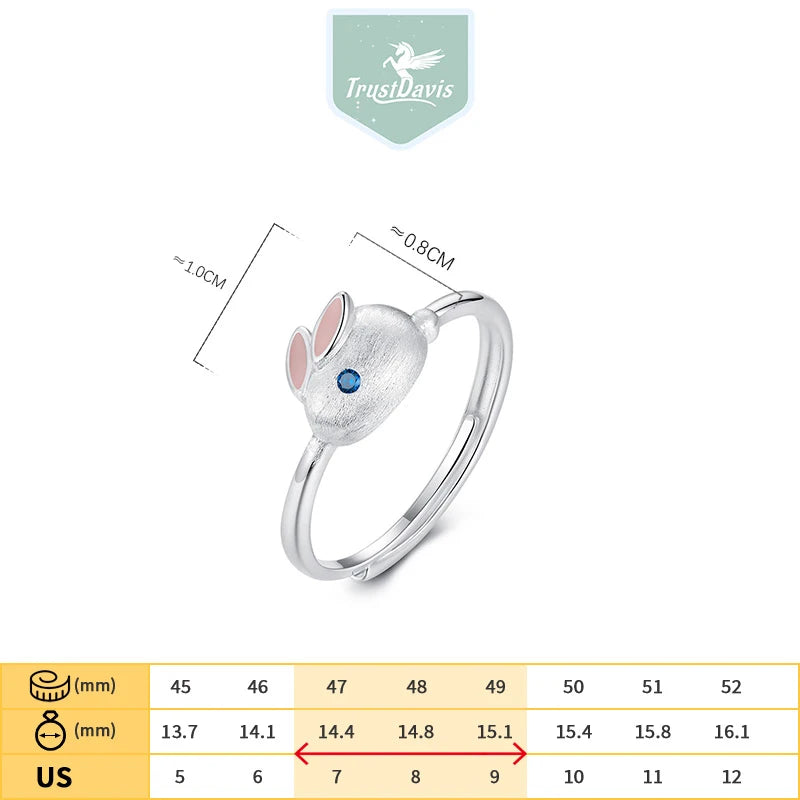Cute Animal Rabbit Opening Rings DG0201