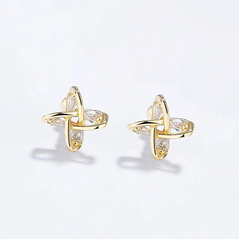 Trustdavis Real 925 Sterling Silver Sweet Fashion Windmill Thread Stud Earrings Women Girls Birthday Party Gift Jewelry DS4135