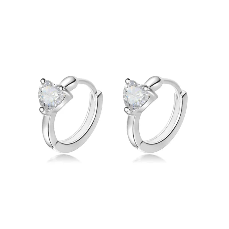 Trusta Fashion 925 Sterling Silver Dazzling Love Heart CZ Ear Cuff Clip On Earring For Women Girl Piercing Earing Jewelry DA488