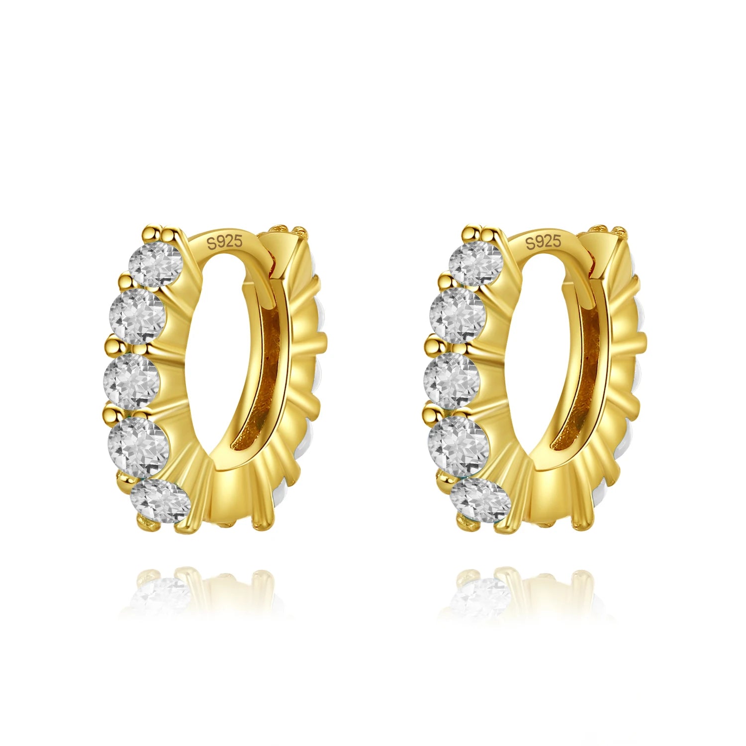 Real 925 Sterling Silver Fashion Sweet Colour Hoop Earring DA2691