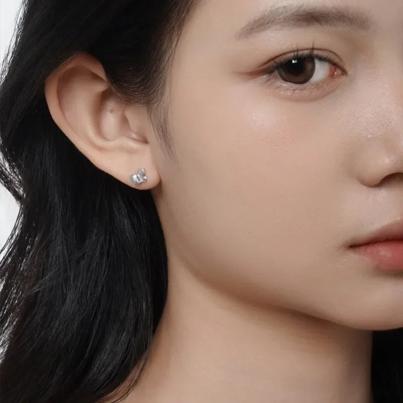 Trusta Genuine Fashion 925 Sterling Silver Fashion Butterfly Stud Earrings Party for Women Girl Wedding Jewelry Gift DS4018