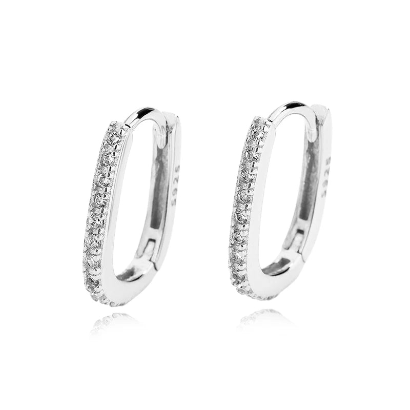 TrustDavis Real 925 Sterling Silve Hoop Square Cat's Paw Heart CZ Pendant Hoop Earrings For Daughter Girls Women Jewelry DG0190