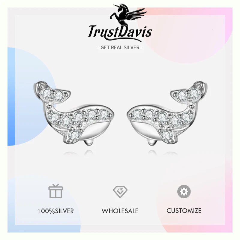 Fish Whale Stud Earrings DS4225