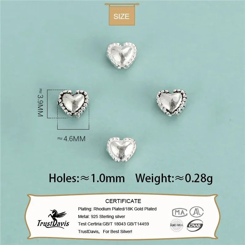 Heart Separator Beads DIY Bracelet Necklace Accessories DZ647