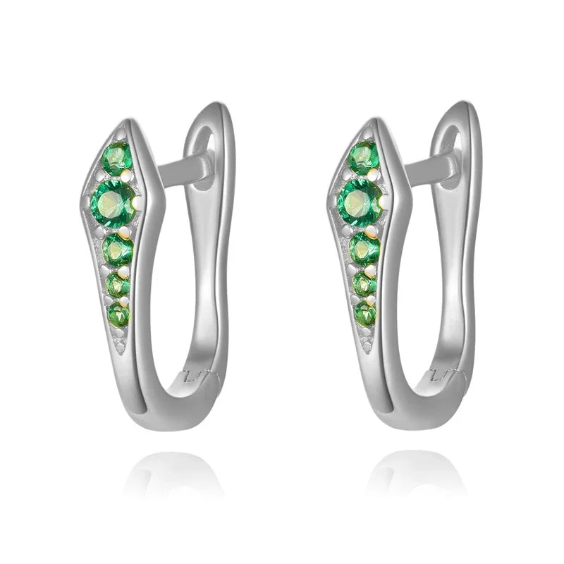 TrustDavis Girls 925 Sterling Silver Fine Colored Zircon Hoop Earrings for Women Lady Wedding Party Fine S925 Jewelry DS4324