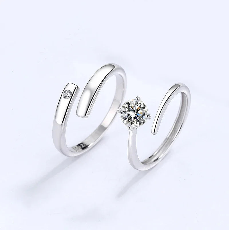 \Women Men Wedding Party Couples Lovers Clear CZ Opening Ring DA3122