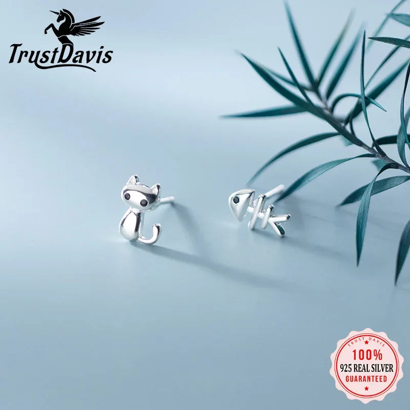 Cat Fish Bone Stud Earrings DS2174