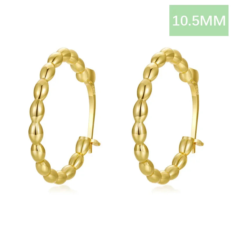 TrustDavis 2024 Real 925 Sterling Silver Sweet Geometric Twists Hoop Earrings for Women Wedding Party Fine Gift Jewelry DF025