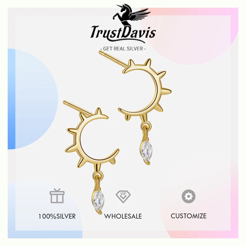 Fashion Horse Eye Zirconia Half Round Earrings DS4282