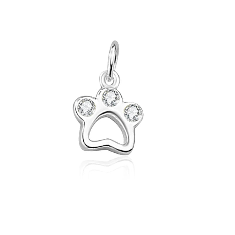 TrustDavis Real 925 Sterling Silver Fashion Cute Cat Claw Charm Pendant Handmade DIY Accessories Fine Jewelry Wholesale DZ1706