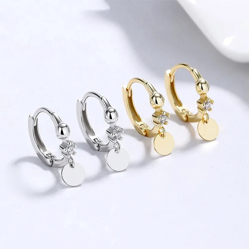 Round Zircon Hoop Earrings DS5007