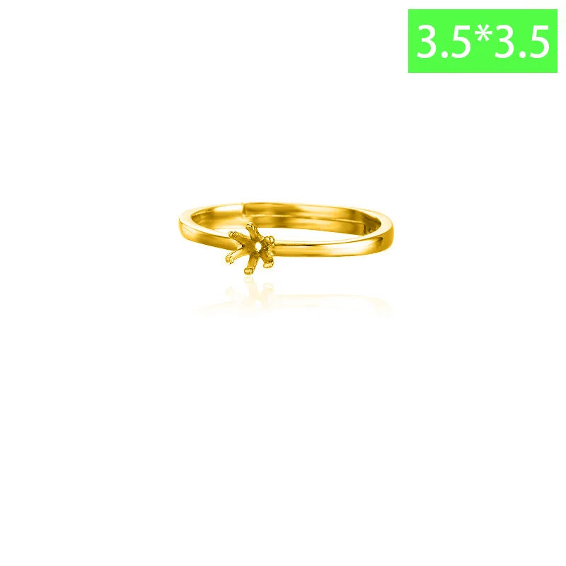 TrustDavis Real 925 Sterling Silver Fashion Six Claw Couple Ring Empty Stand Handmade DIY Accessories Wholesale DZ1688