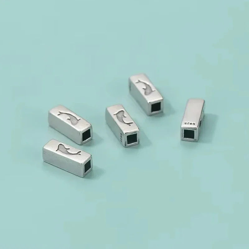 Square Dolphin Tube Charm Beads Pendant Handmade DIY Accessories HY404