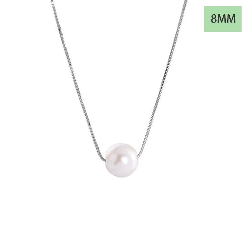 TrustDavis 925 Solid Sterling Silver Elegant Synthetic Pearl Pendant Necklace Women Girls Birthday Gift Fine S925 Jewelry DS4439