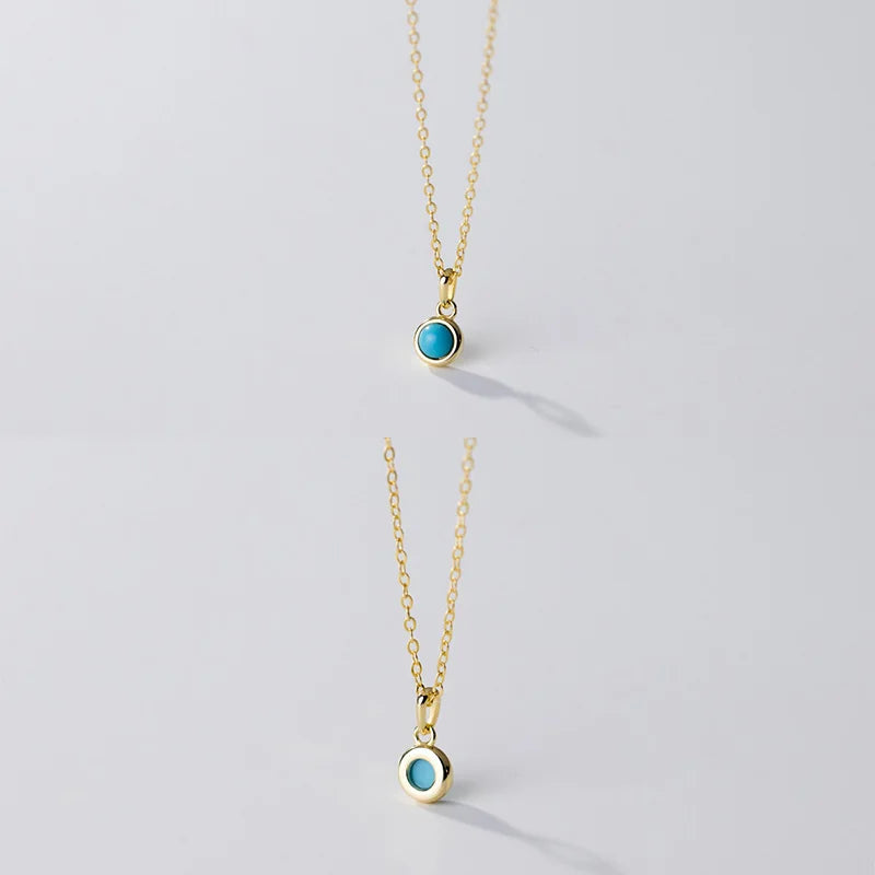 TrustDavis Real 925 Sterling Silver Charm Necklace Round Pendant Birthday Gift for Women Daughter Fine Jewelry DS4048