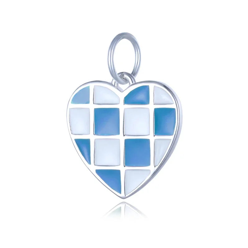 Checkerboard Heart Pendant HY591