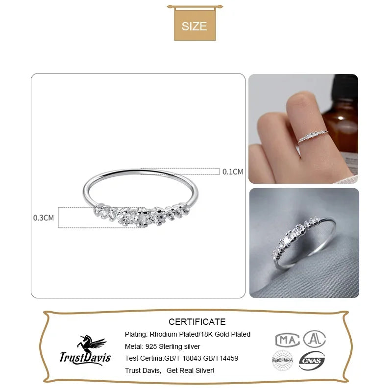 White Dazzling CZ Finger Ring DA449
