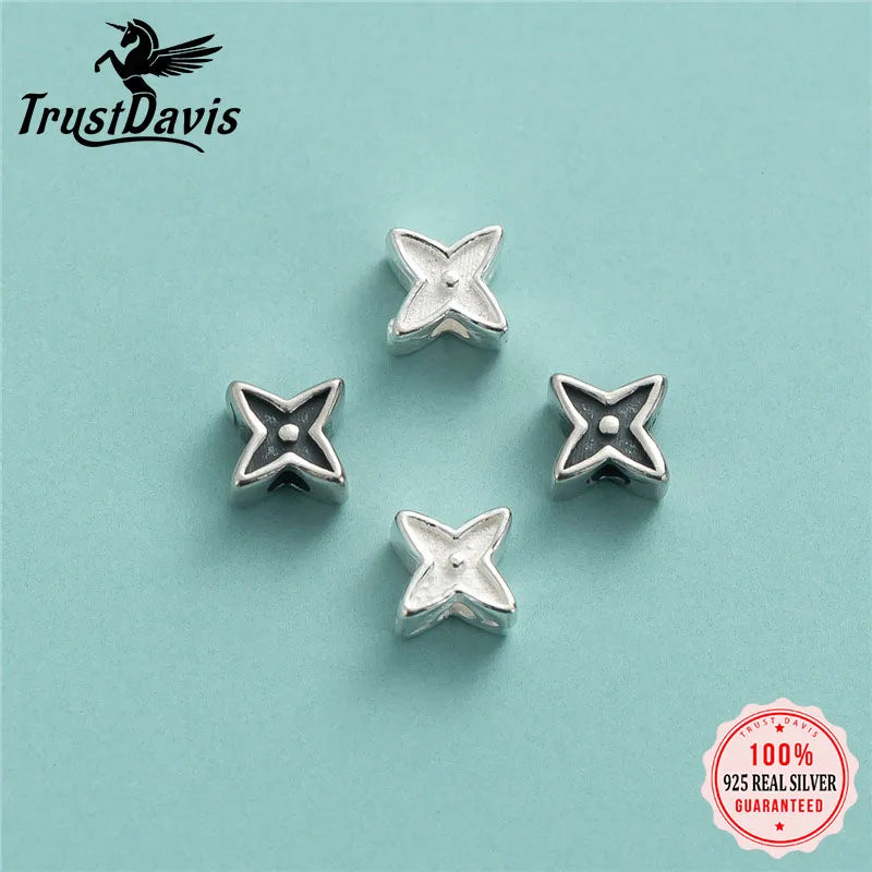 Four-Leaf Clover Star Spacer Beads Vintage Dainty DZ1898