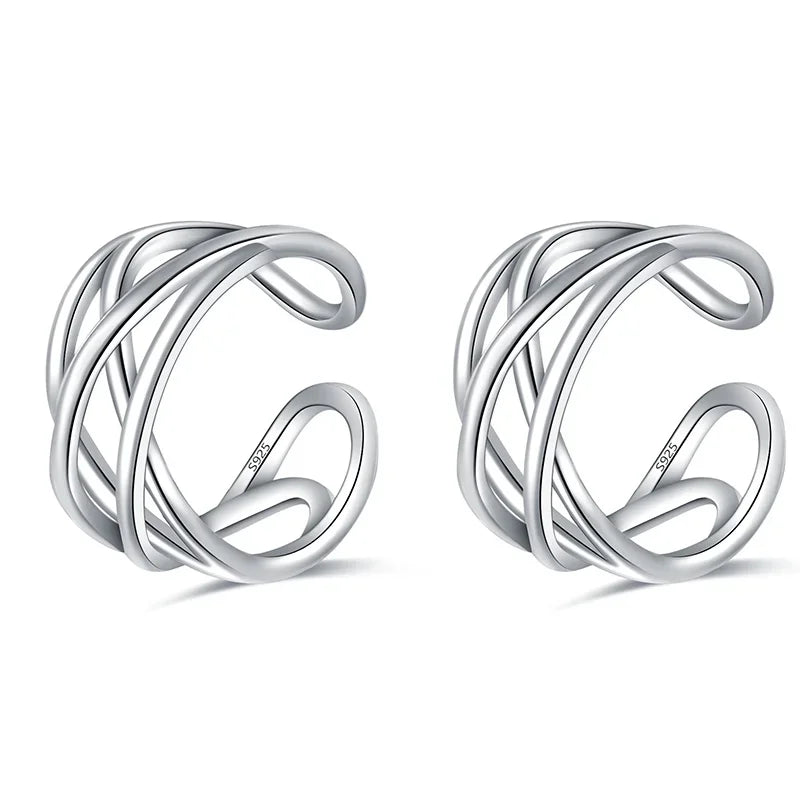 Layer Cross Clip Earrings DB160