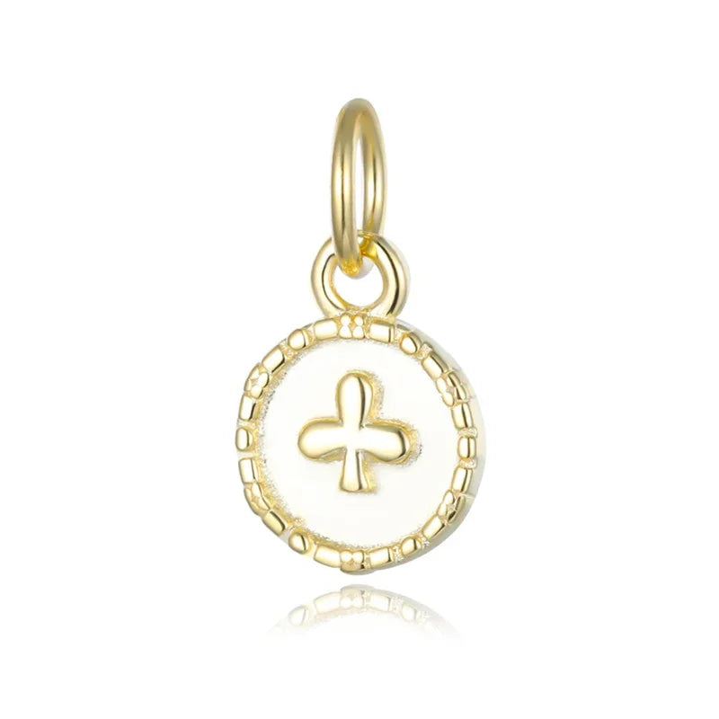 TrustDavis Real 925 Sterling Silver Fashion Sweet Round Flower Charm Pendant Handmade DIY Accessories Fine Jewelry HY237