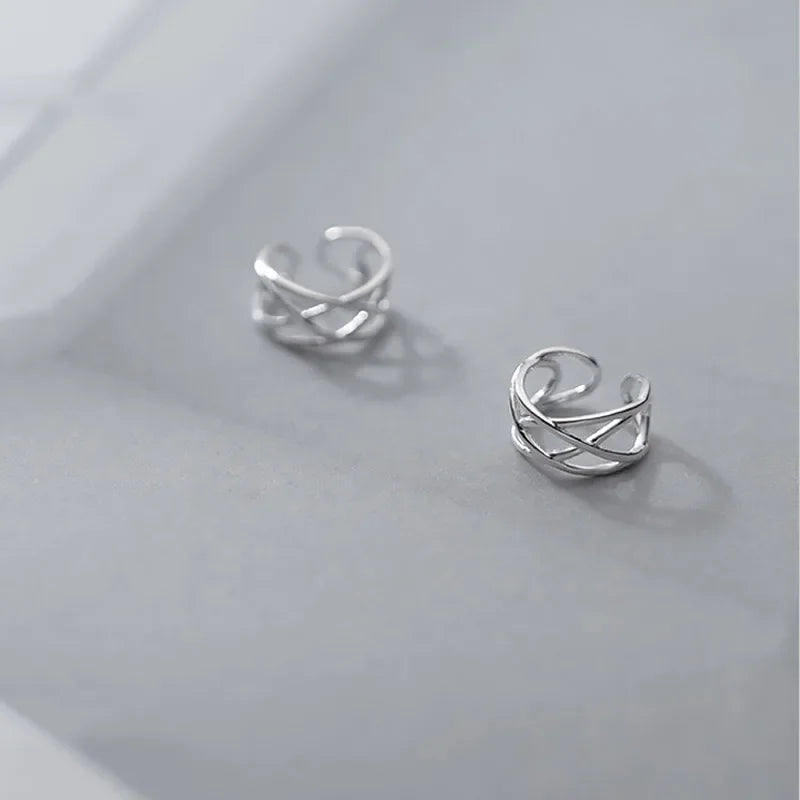 Layer Cross Clip Earrings DB160